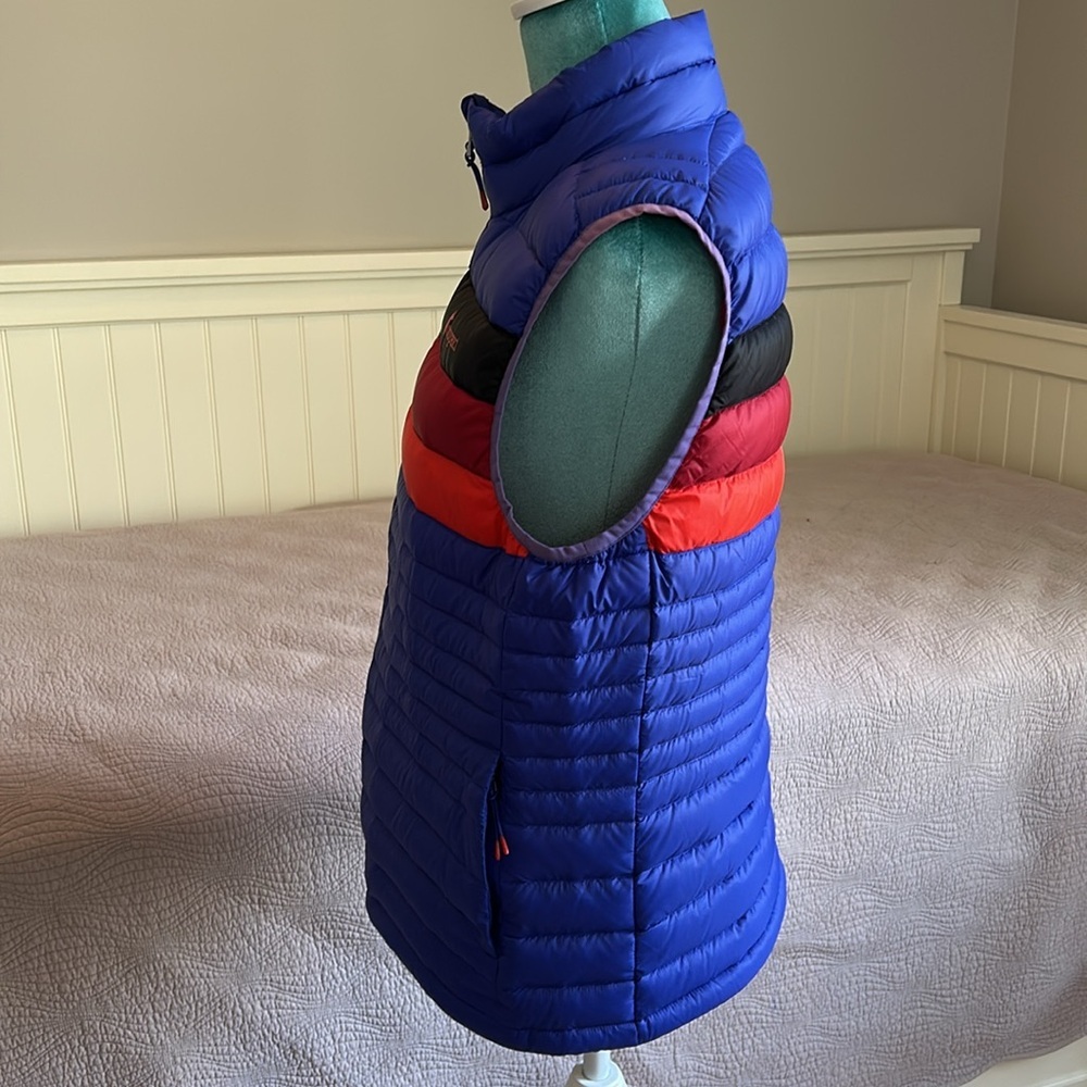 cotopaxi Royal Blue Puffer Vest with Black and Red Stripe - Picture 4 of 9